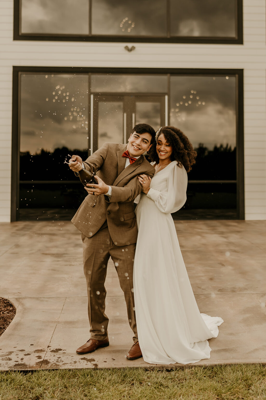 A man and woman posing for a picture.