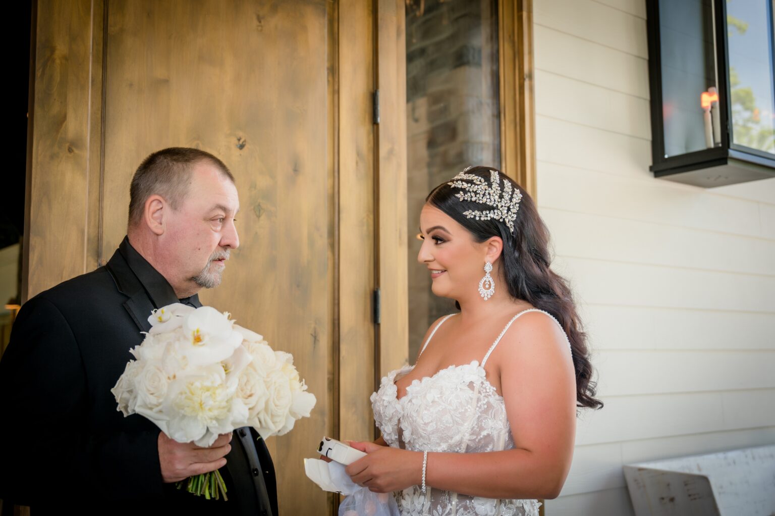 A man and woman standing next to each other.